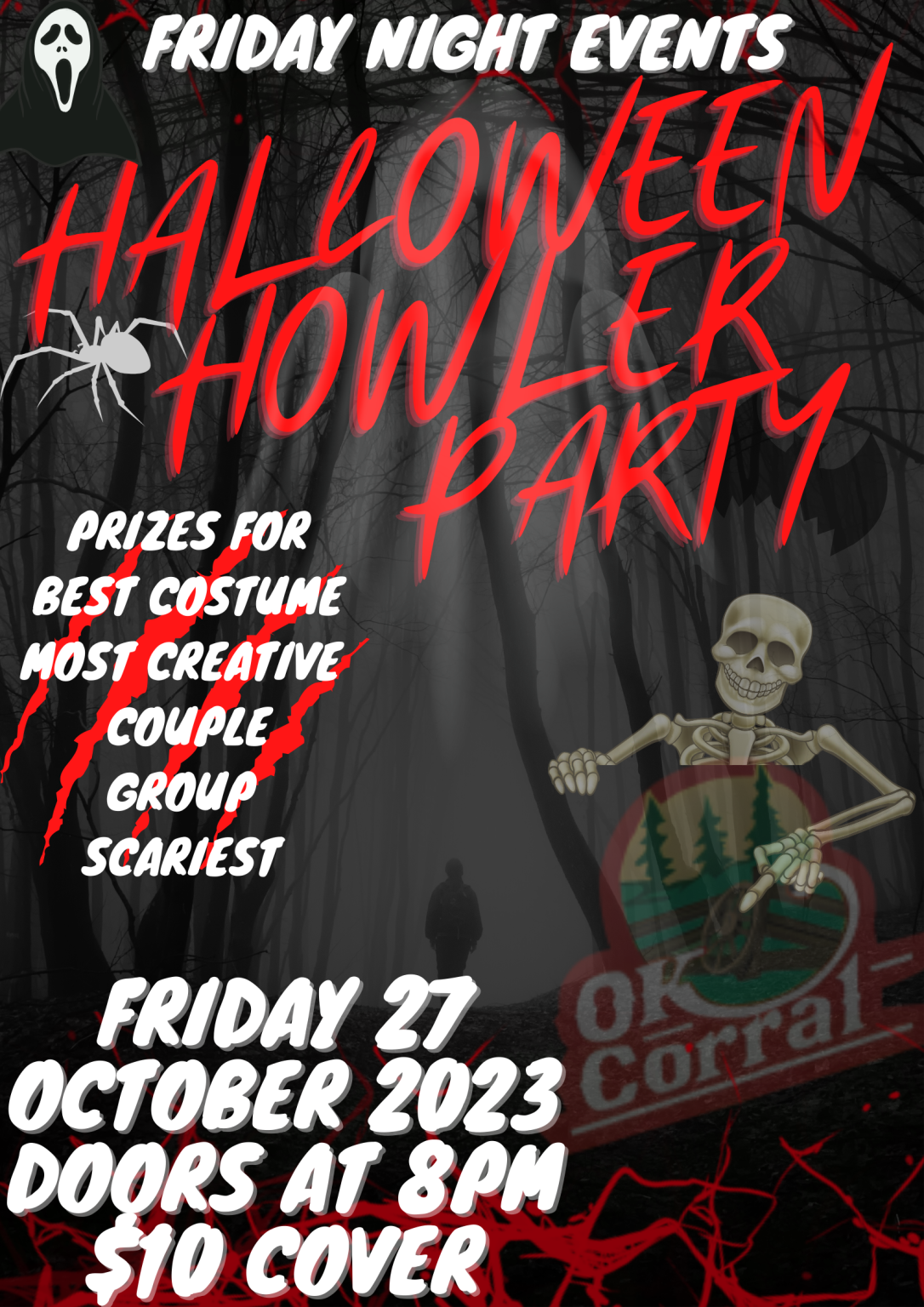 Dark Creepy Halloween Poster (1) OK Corral Cabaret